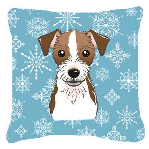 Snowflake Jack Russell Terrier Fabric Decorative Pillow