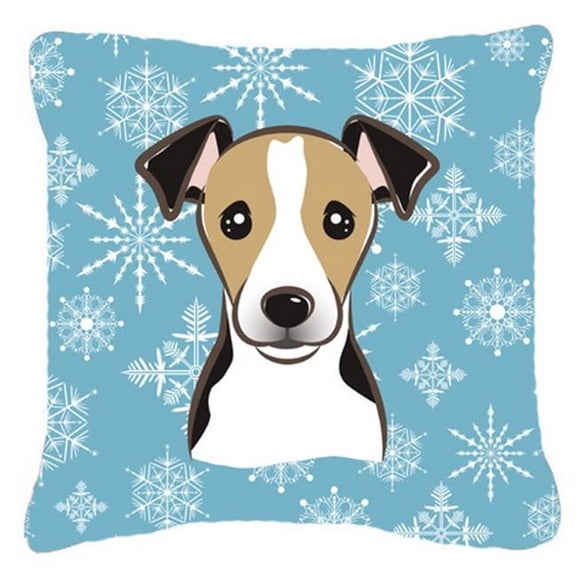 Snowflake Jack Russell Terrier Fabric Decorative Pillow