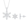 thumbnail image 1 of Rosec Jewels Certified Moissanite Snowflake Necklace and Earring Set for Women - D-VS1 Quality - Gift for Christmas with Jewelry Box, 925 Sterling Silver, 1 of 8