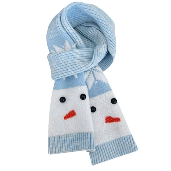 Snowflake Knitted Scarf Comfortable Warm Neckerchief Outdoor Activity Scarf for Everyday Use
