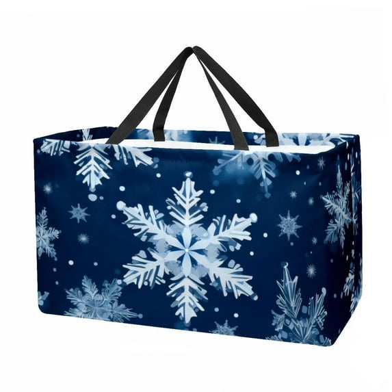 Snowflake Large Foldable Oxford Cloth Grocery Baskets - Multipurpose Storage Basket and Decorative Box