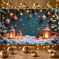 thumbnail image 1 of Snowflake Lighted Christmas Banner Christmas Tree Design Holiday Banner Reindeer Pattern Snow Scene Festive Banner for Christmas Decoration Holiday Party Home Decor, 1 of 9