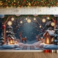 thumbnail image 1 of Snowflake Lighted Christmas Banner Christmas Tree Design Holiday Banner Reindeer Pattern Snow Scene Festive Banner for Christmas Decoration Holiday Party Home Decor, 1 of 9
