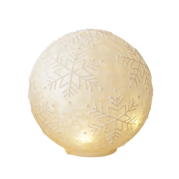 Snowflake Lighted Timer Glass Ball - 8x8 - Your Heart's Delight