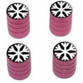 thumbnail image 1 of Snowflake Low Temperature Symbol White on Black Tire Rim Wheel Aluminum Valve Stem Caps, Multiple Colors, 1 of 1