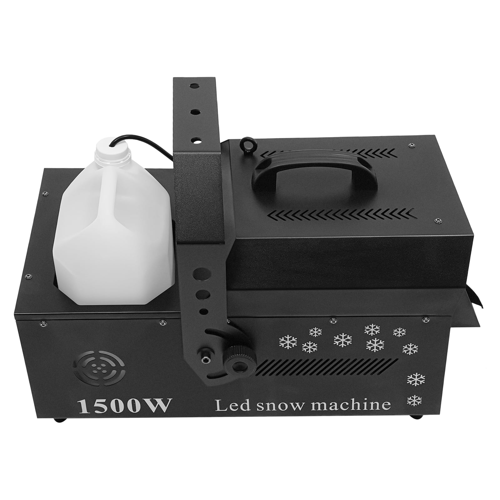 Snowflake Machine 1500W 3-in-1 Stage Snow Maker 12 LED DMX Stage Snowflake Machine with Wireless Remote Snow Machine for Parties Stage Wedding Live Concert Dj and Family Gatherings