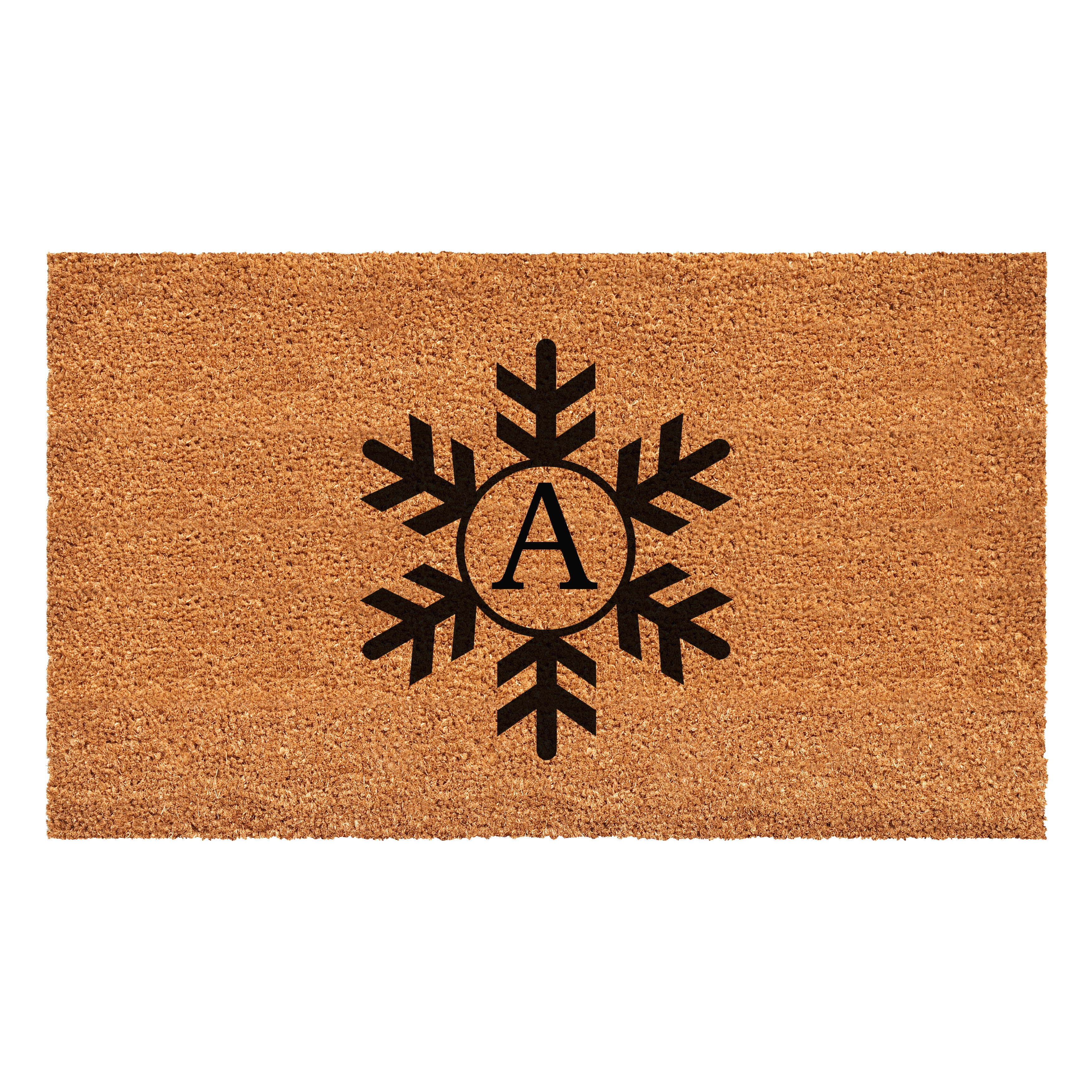 Snowflake Monogram Doormat, 17" x 29" (Letter A)