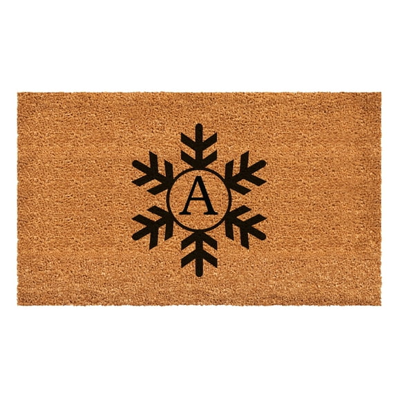 Snowflake Monogram Doormat, 17" x 29" (Letter A)