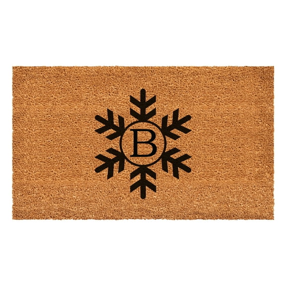 Snowflake Monogram Doormat, 17" x 29" (Letter B)