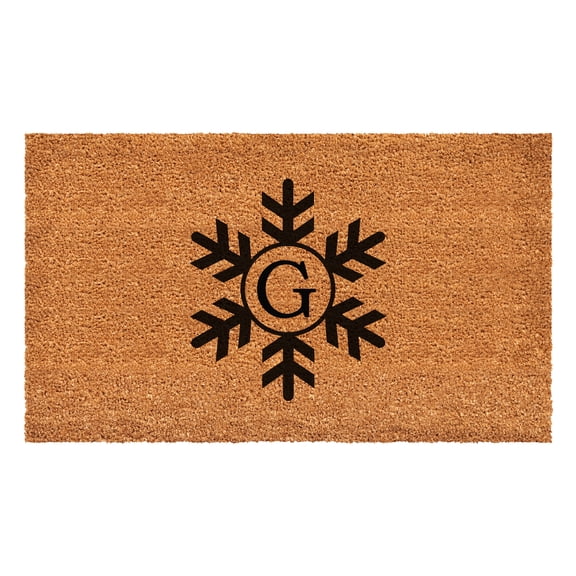 Snowflake Monogram Doormat, 17" x 29" (Letter G)