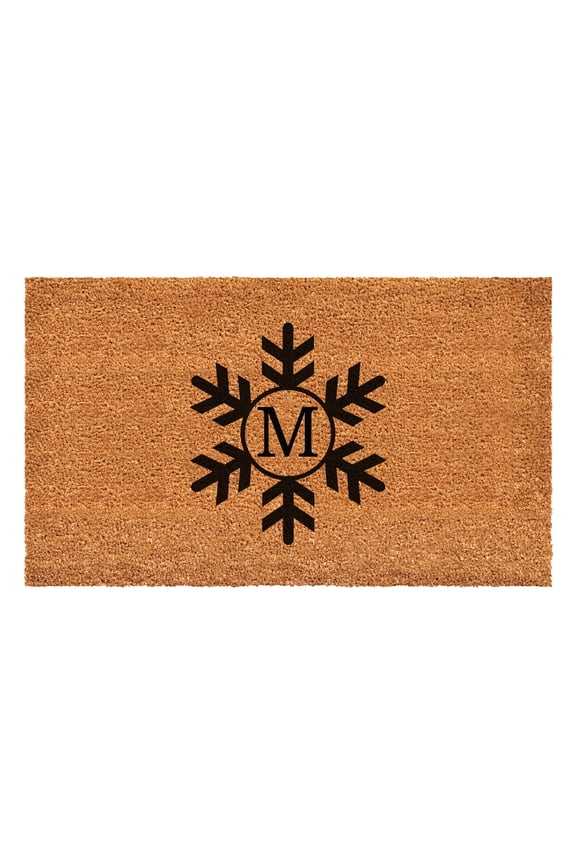 Snowflake Monogram Doormat, 17" x 29" (Letter M)