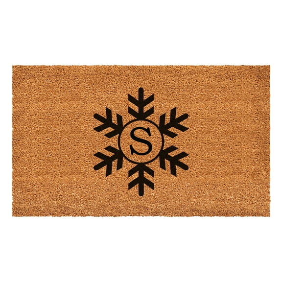 Snowflake Monogram Doormat, 17" x 29" (Letter S)