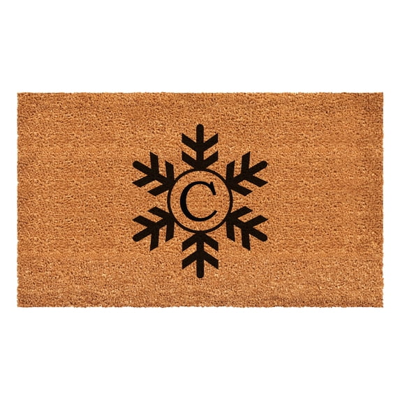 Snowflake Monogram Doormat, 24" x 36" (Letter C)