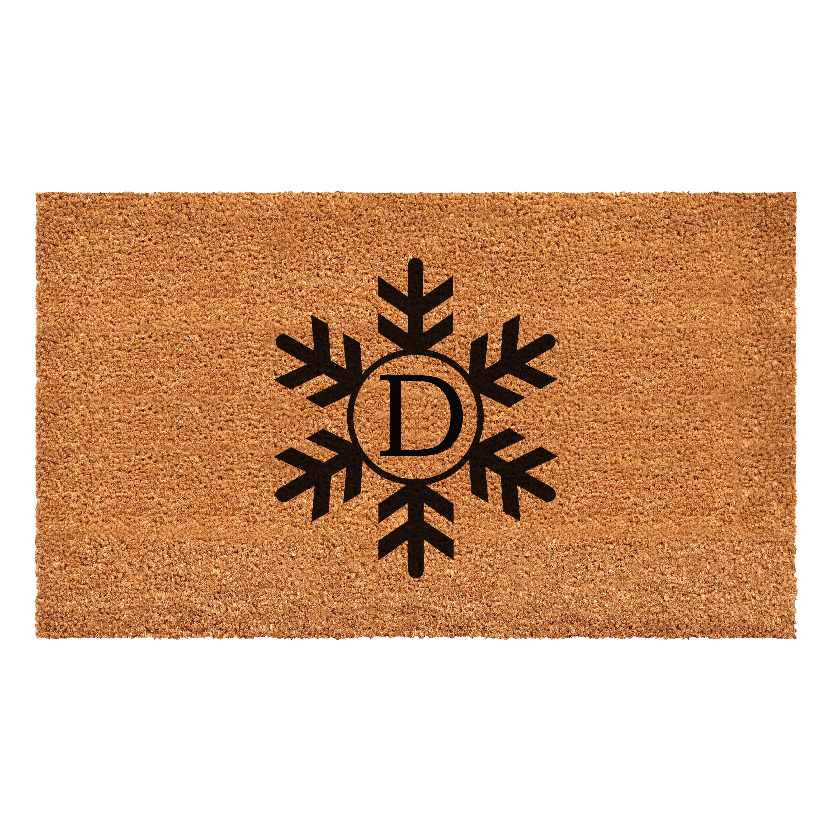 Snowflake Monogram Doormat,24" x 36" (Letter D)