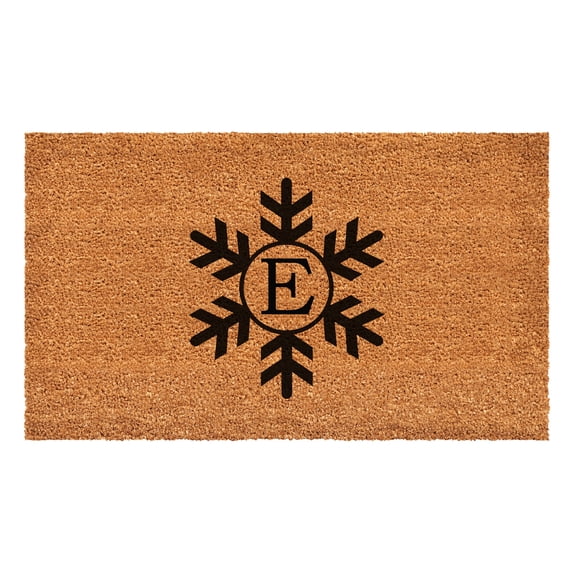 Snowflake Monogram Doormat, 24" x 36" (Letter E)