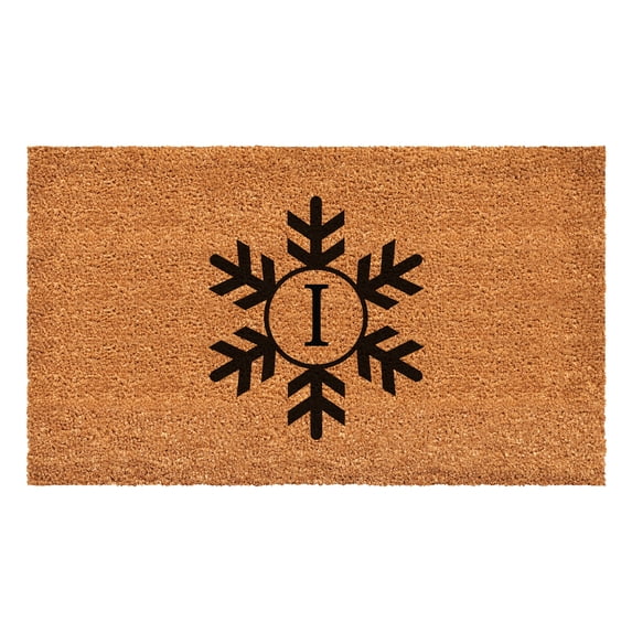 Snowflake Monogram Doormat,24" x 36" (Letter I)