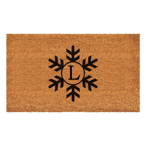 Snowflake Monogram Doormat, 24" x 36" (Letter L)