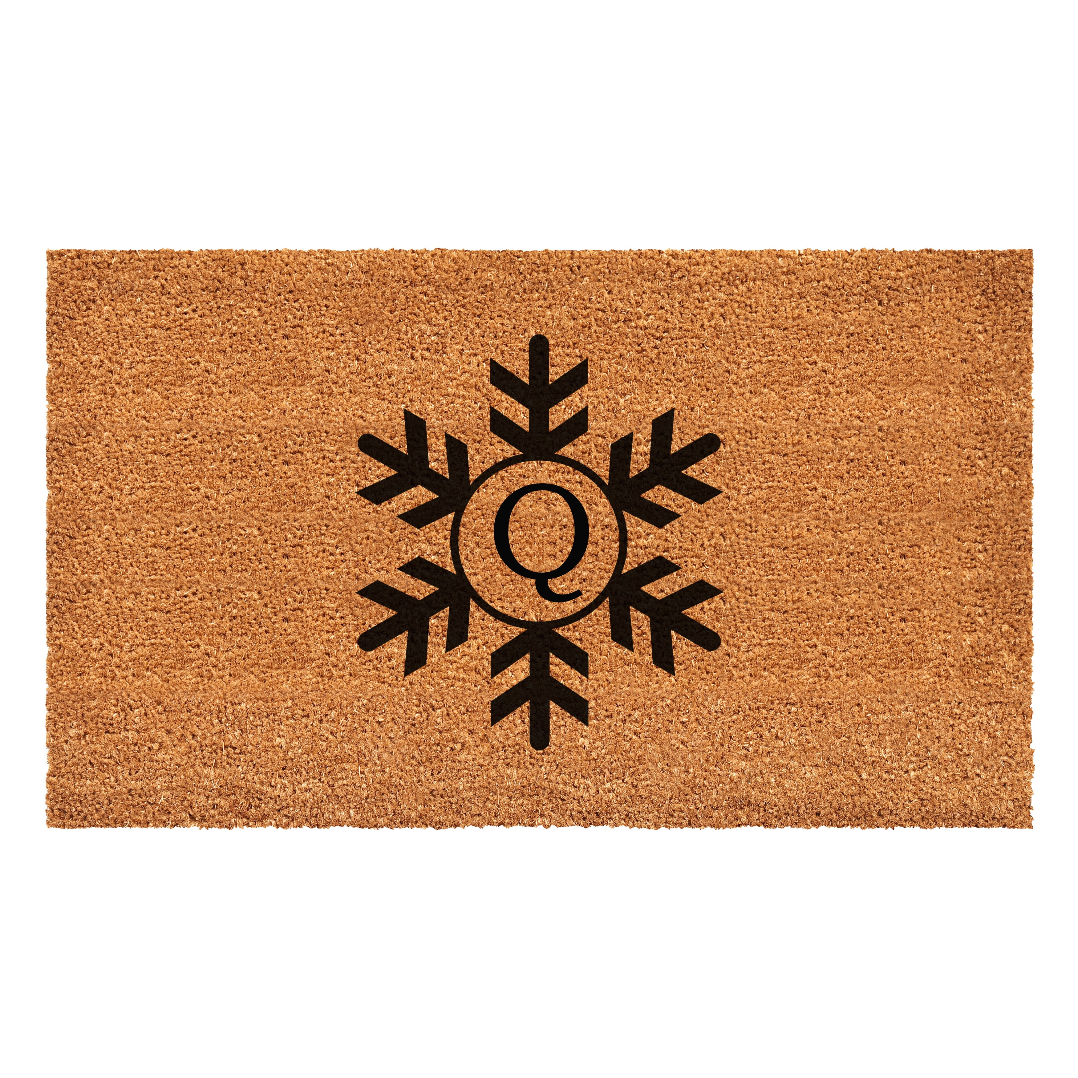 Snowflake Monogram Doormat, 24" x 36" " (Letter Q)