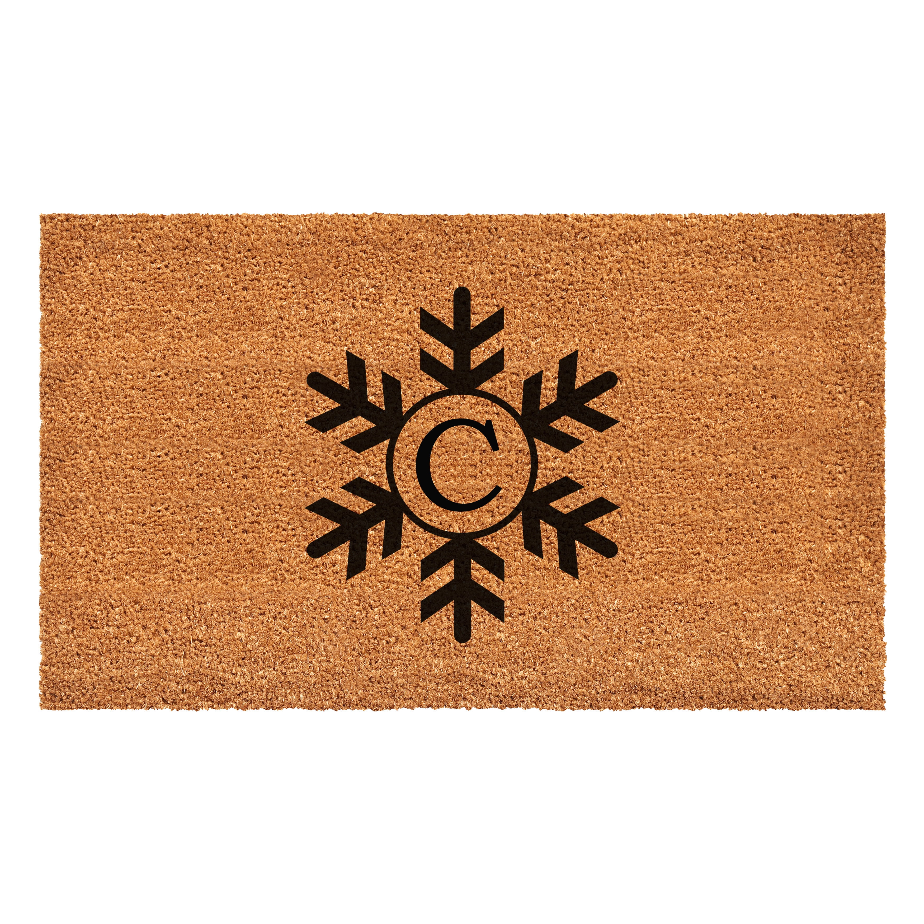 Snowflake Monogram Doormat, 24" x 48" (Letter C)