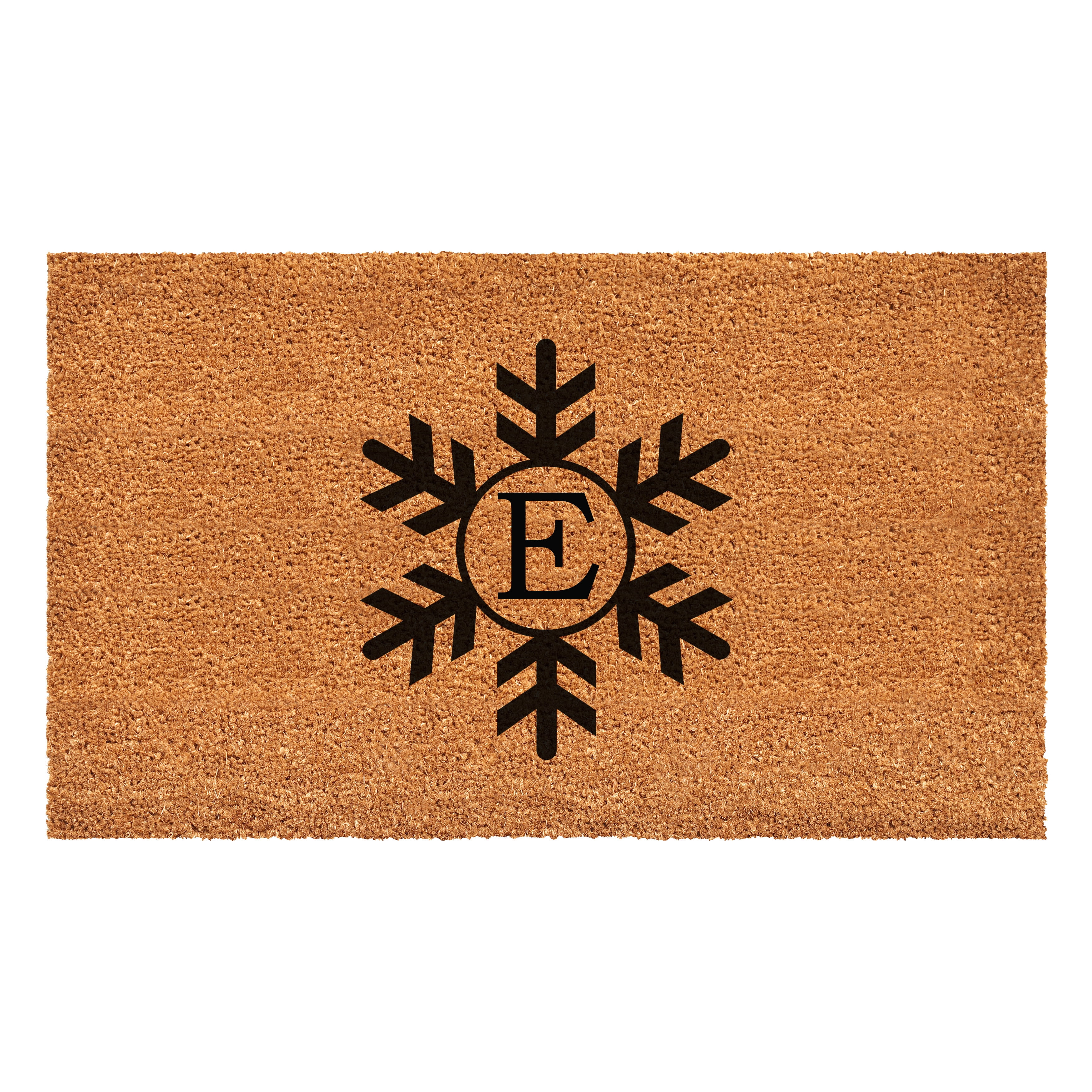 Snowflake Monogram Doormat, 24" x 48" (Letter E)