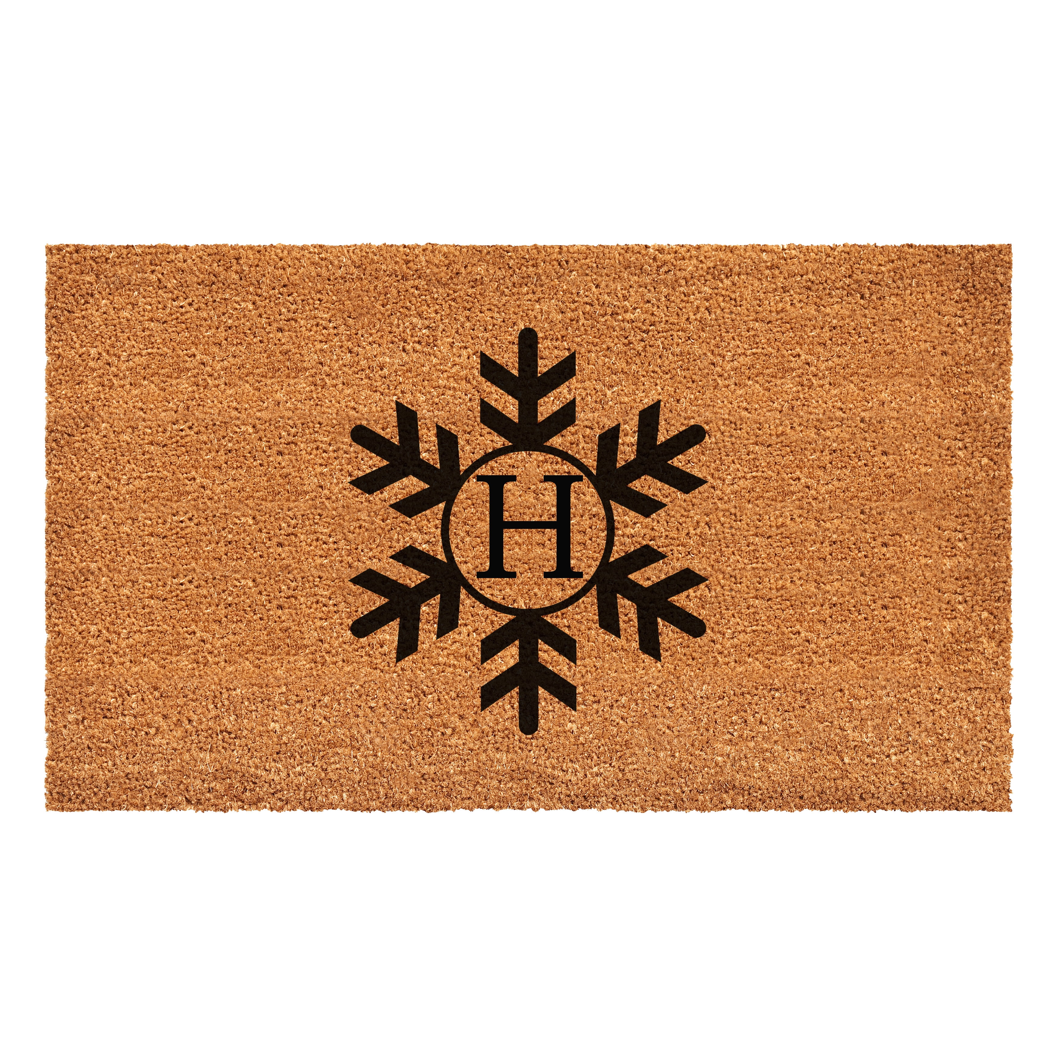 Snowflake Monogram Doormat, 24" x 48" (Letter H)