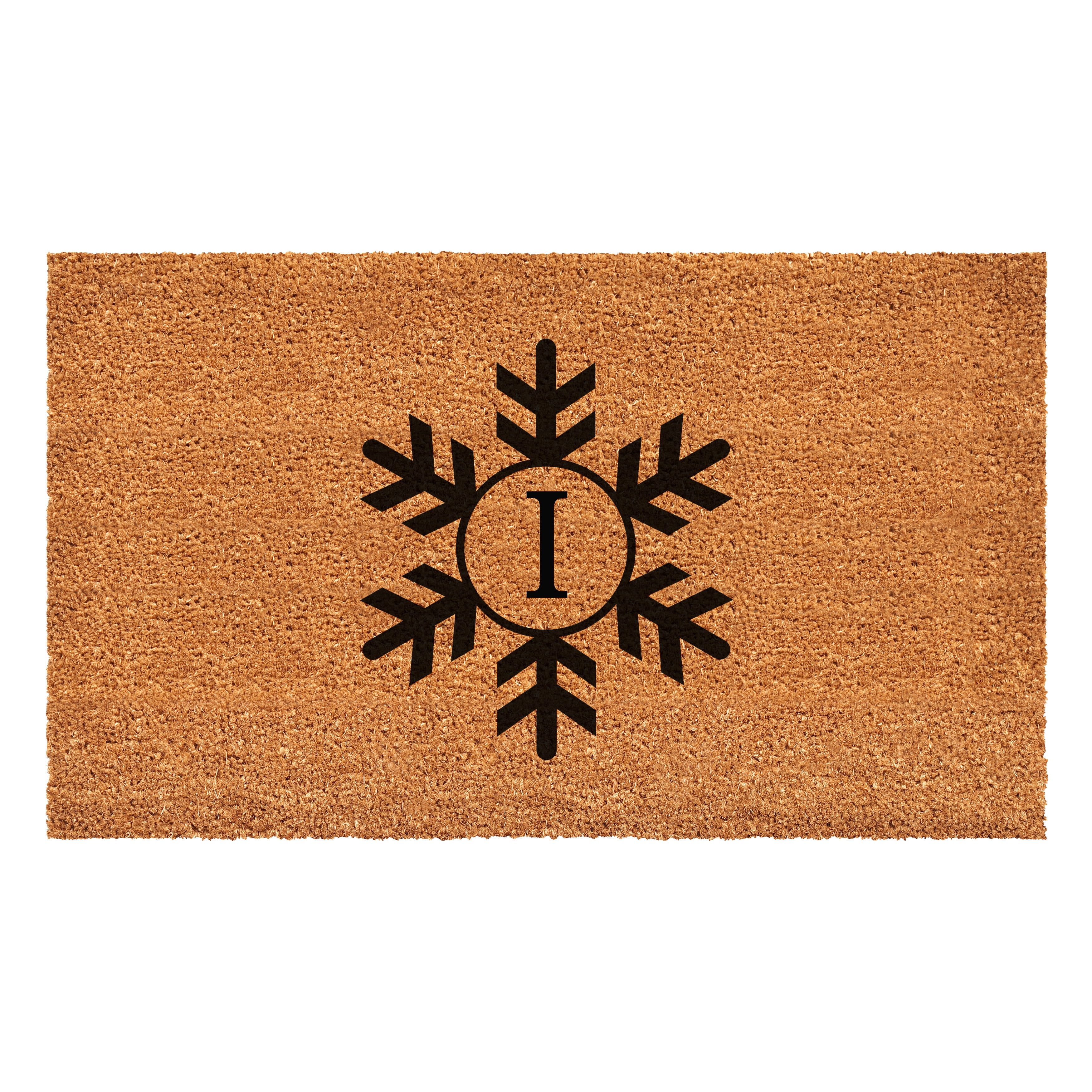 Snowflake Monogram Doormat, 24" x 48" (Letter I)