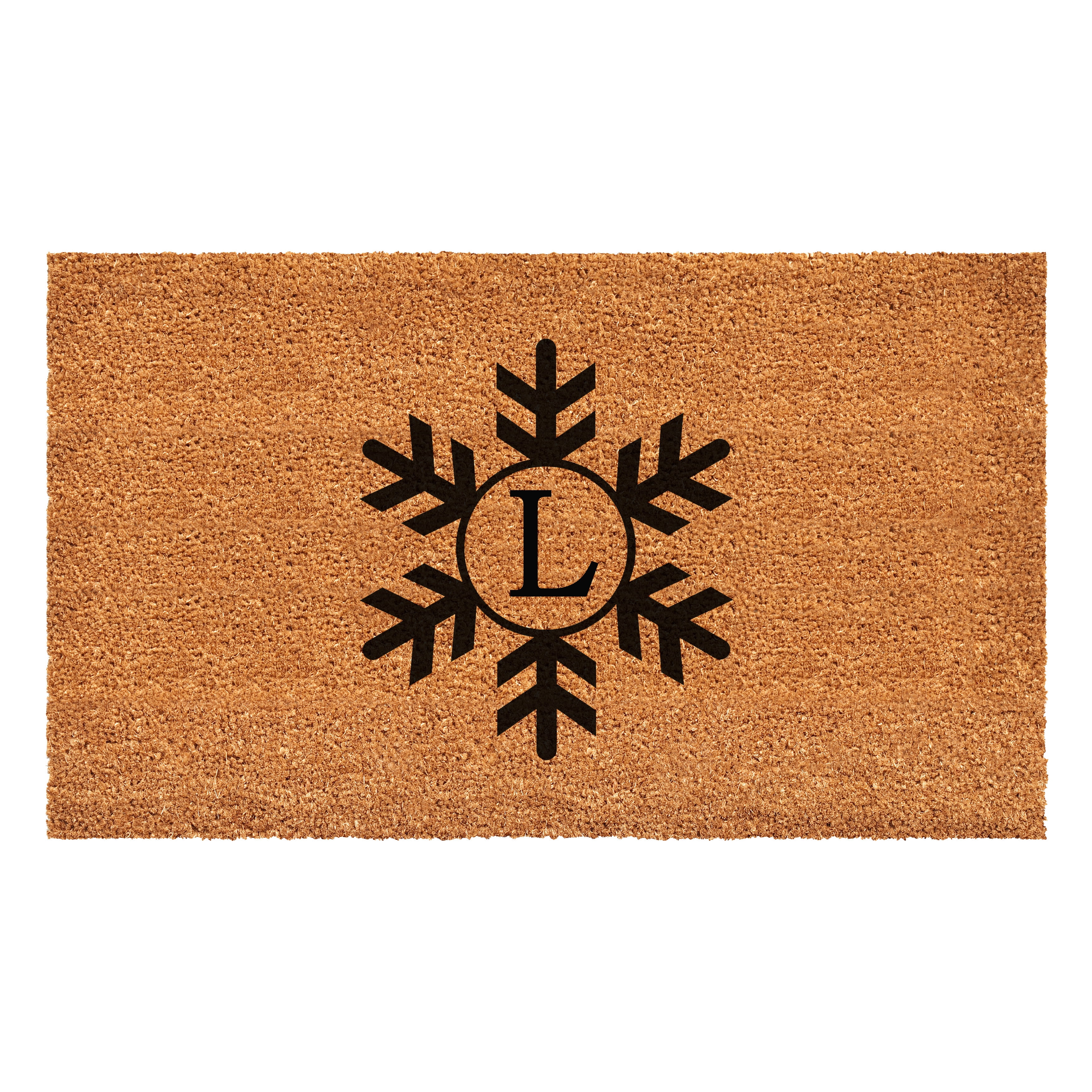 Snowflake Monogram Doormat, 24" x 48" (Letter L)