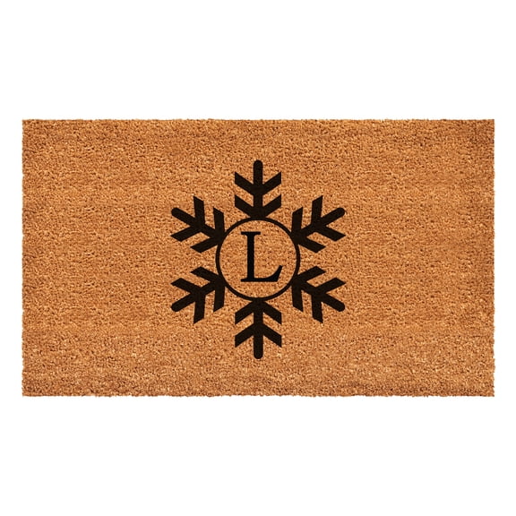 Snowflake Monogram Doormat, 24" x 48" (Letter L)