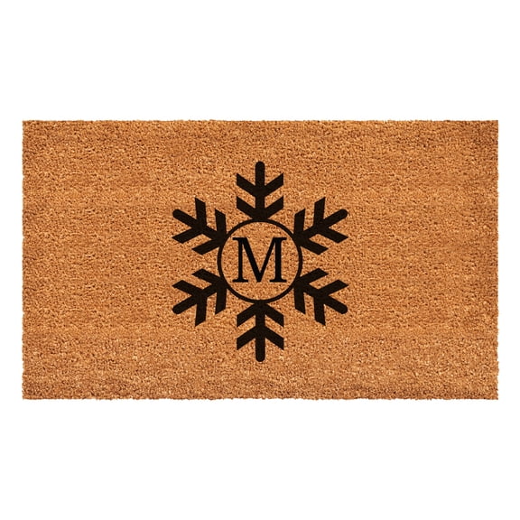 Snowflake Monogram Doormat, 24" x 48" (Letter M)
