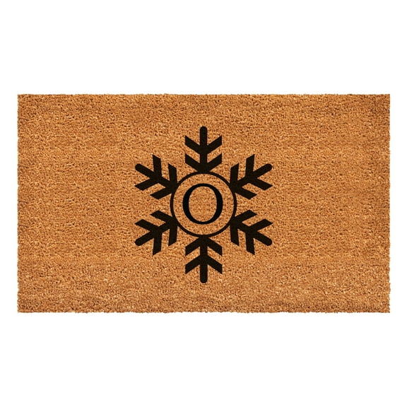 Snowflake Monogram Doormat, 24" x 48" (Letter O)