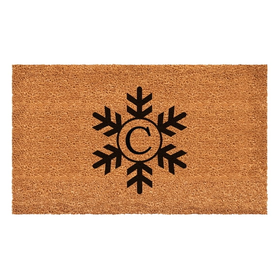 Snowflake Monogram Doormat, 30" x 48" (Letter C)