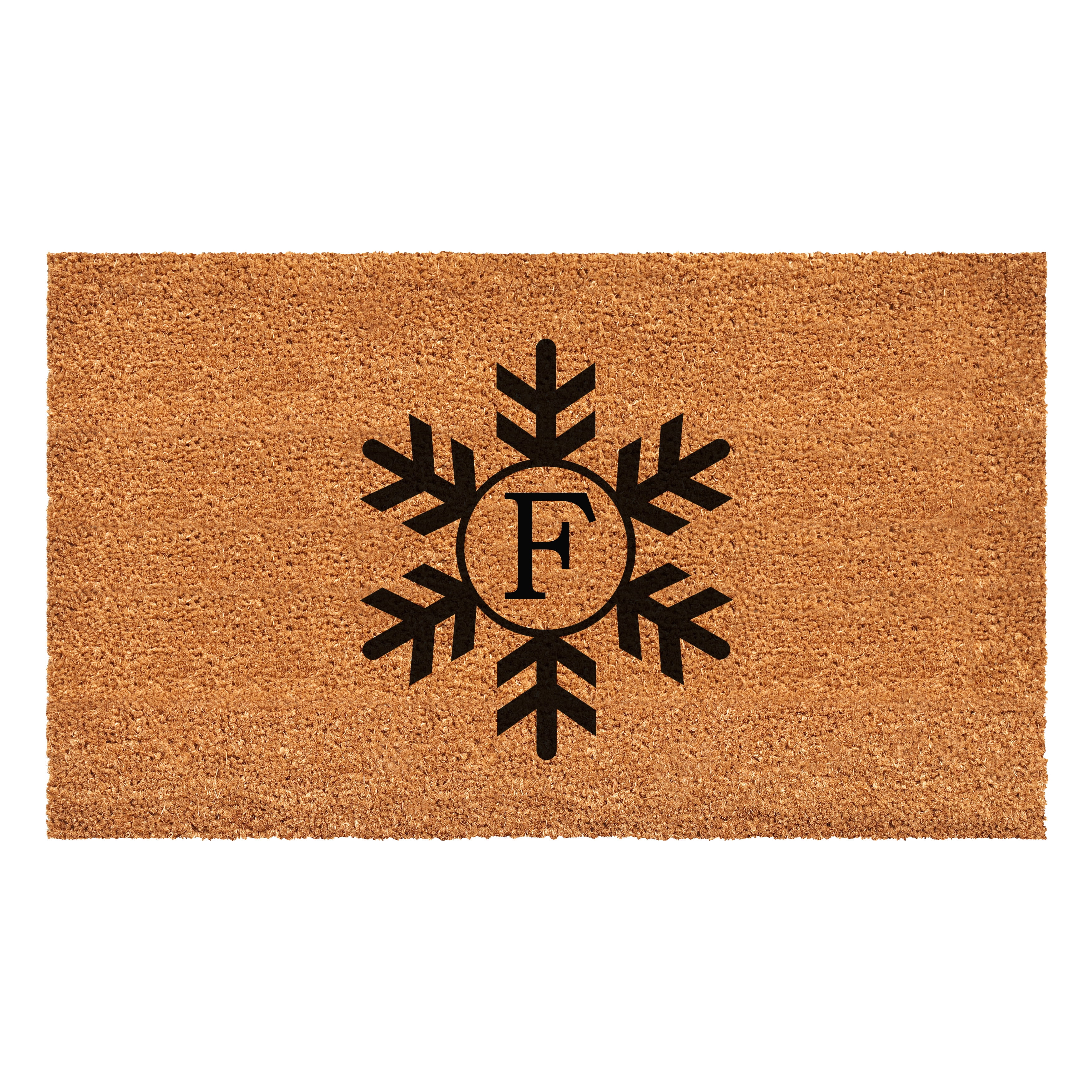 Snowflake Monogram Doormat, 30" x 48" (Letter F)