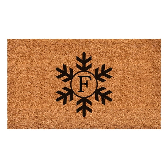 Snowflake Monogram Doormat, 30" x 48" (Letter F)
