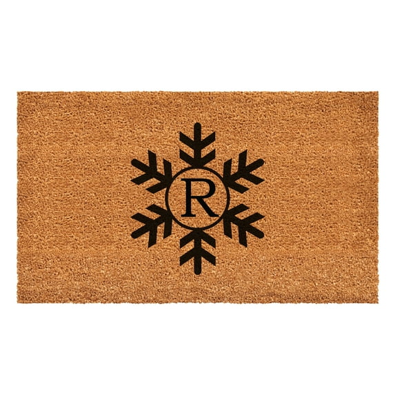 Snowflake Monogram Doormat, 30" x 48" (Letter R)