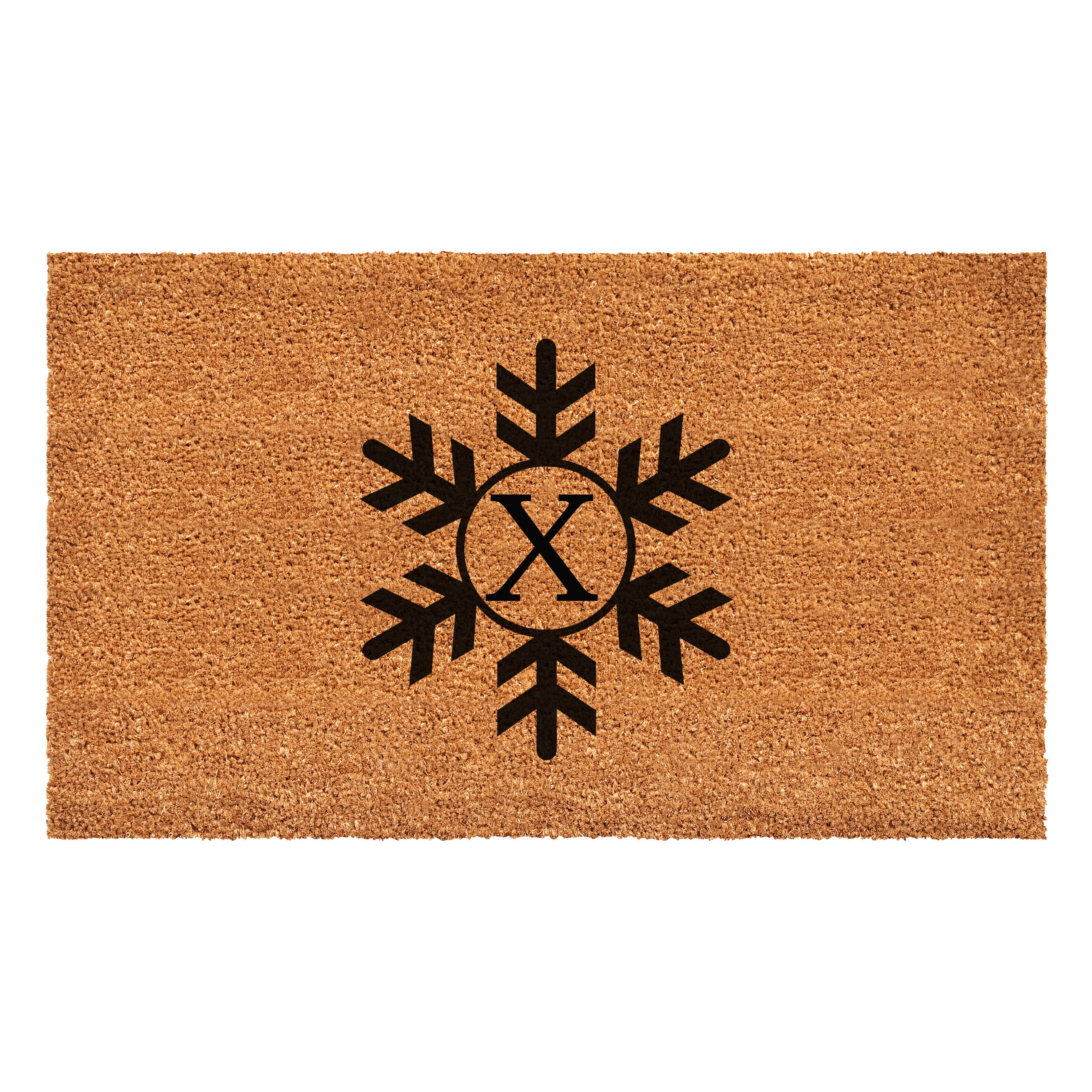 Snowflake Monogram Doormat, 30" x 48" (Letter X)