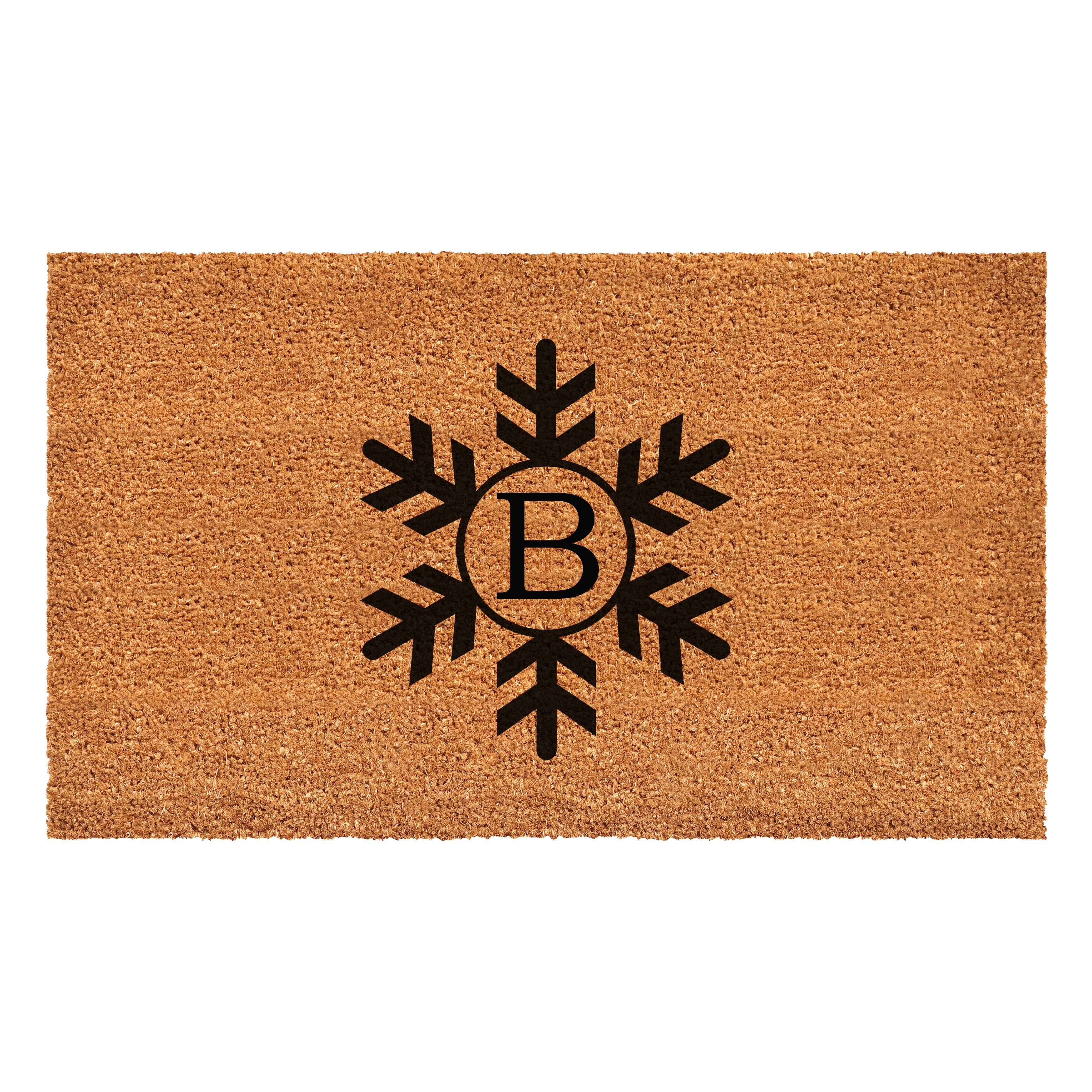 Snowflake Monogram Doormat, 36" x 72" (Letter B)