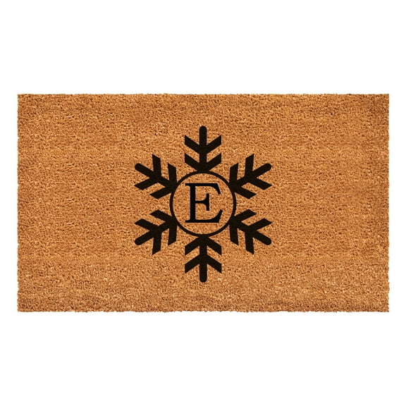 Snowflake Monogram Doormat, 36" x 72" (Letter E)