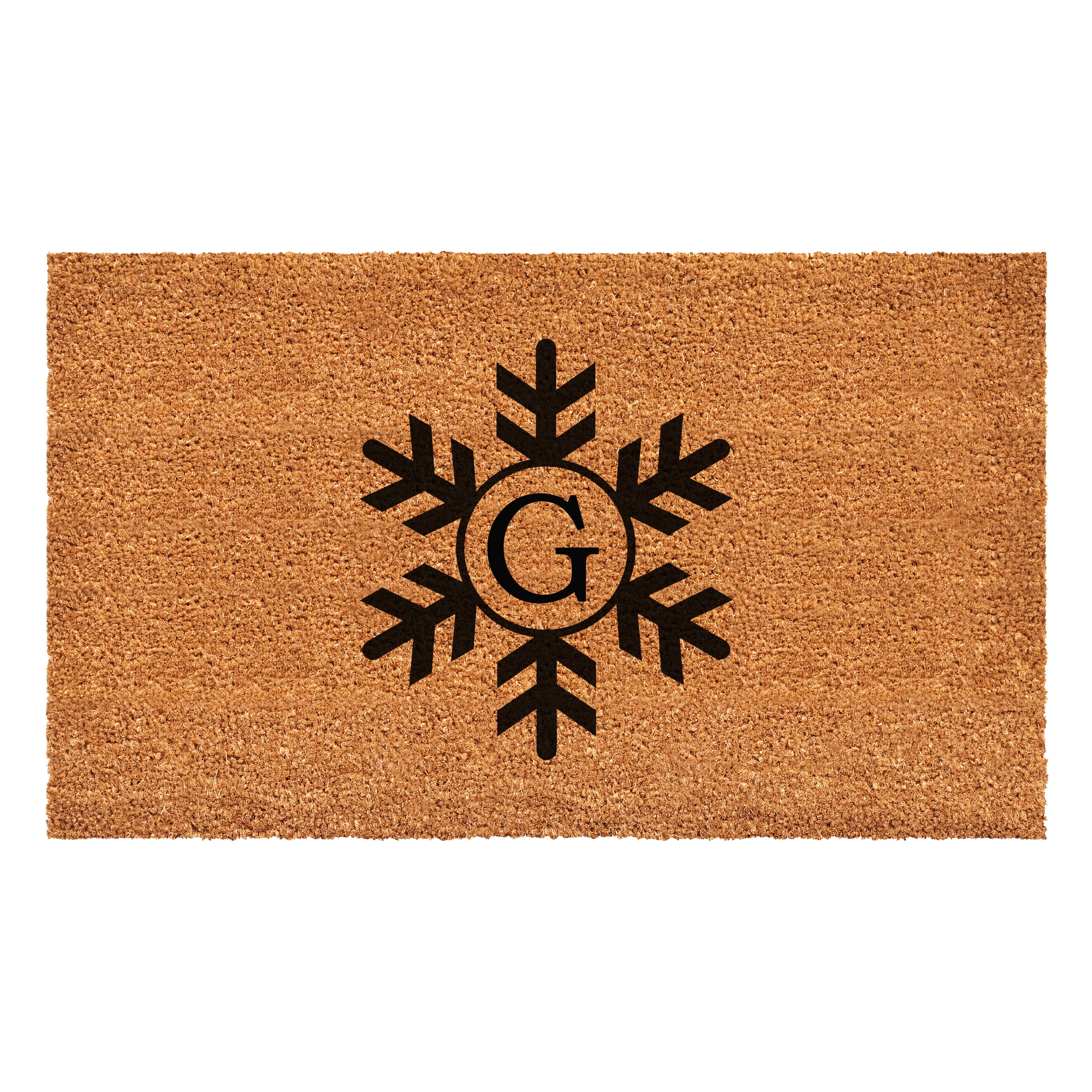 Snowflake Monogram Doormat, 36" x 72" (Letter G)