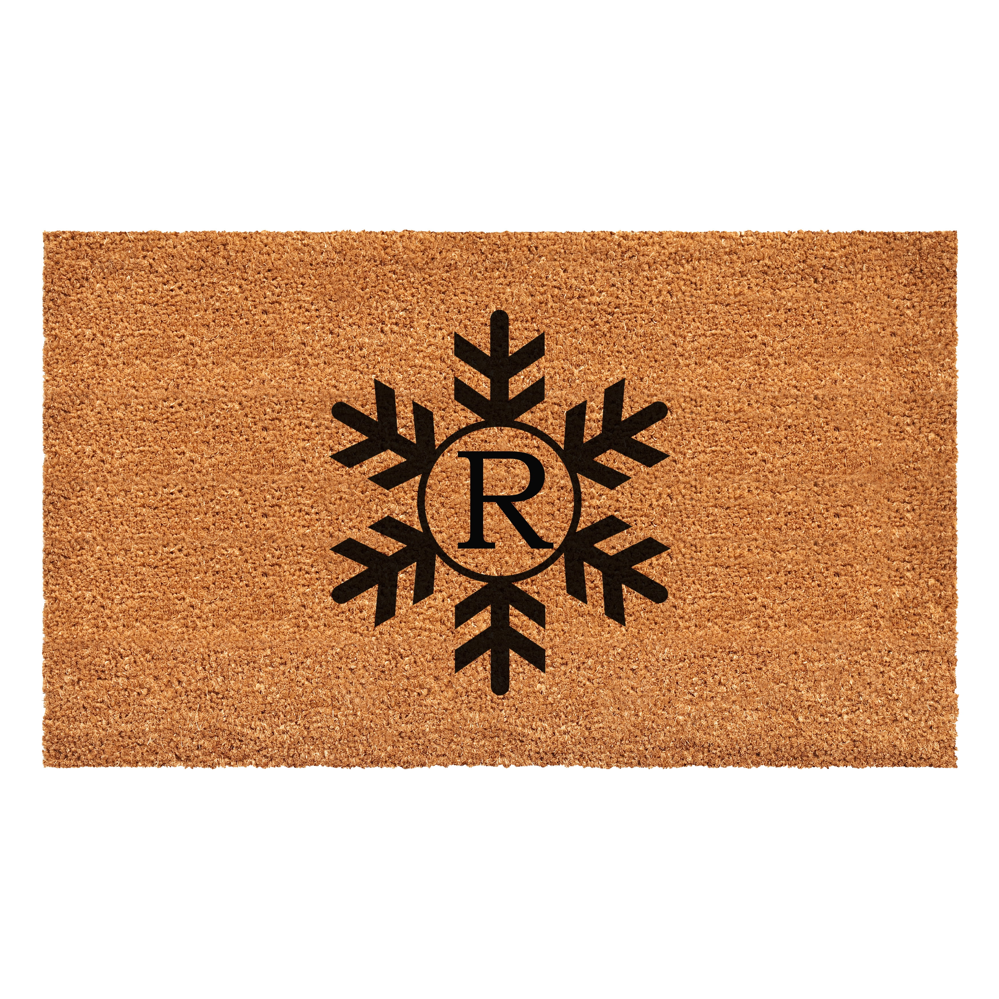 Snowflake Monogram Doormat, 36" x 72" (Letter A)