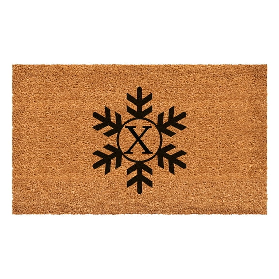 Snowflake Monogram Doormat, 36" x 72" (Letter X)