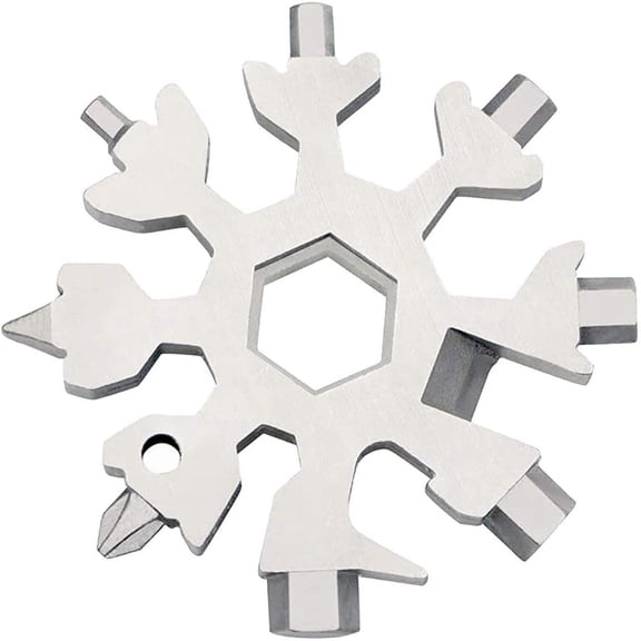Snowflake Multi-Tool,Snowflake-shaped Bottle Opener, Screwdriver, and Hex Wrench18-in-1 Multi-tool