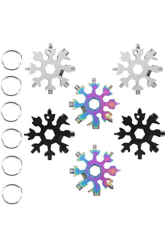 Snowflake Multi-Tool Stainless Steel Snowflake Keychain Tool Snowflake Tool for Outdoor Camping Mountaineering Valentine's Day
