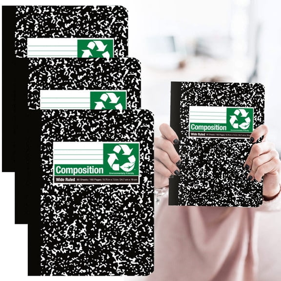 Snowflake Notebook Set of 4 Black - 100 Sheets Each Lined Pages, A5 Spiral Journal for Writing Note-Taking, Premium Paper Lightweight Portable Notebooks