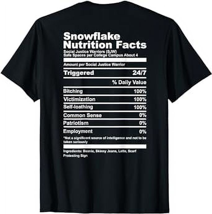 Snowflake Nutrition Facts Funny Socialist Capitalism USA TShirt