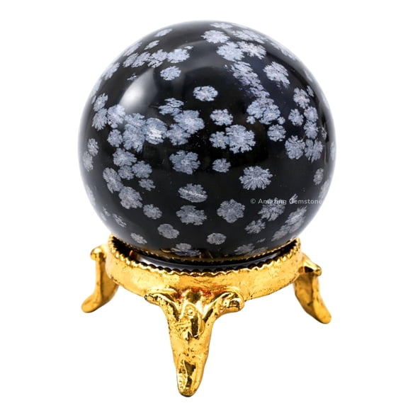 Snowflake Obisdian Crystal Ball Sphere 2" Inches