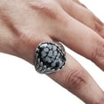 thumbnail image 1 of Snowflake Obsidian Mans Ring, Natural Snowflake Obsidian, Gents Ring, Silver Jewelry, 925 Silver Ring, Gift, Heavy Mens Ring, Arabic Design, Ottoman Style Ring, Christmas, Turkey Mens Signet Ring, 1 of 7