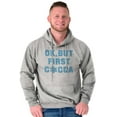 thumbnail image 1 of Snowflake Ok But First Hot Cocoa Hoodie Sweatshirt Women Men Brisco Brands S, 1 of 6