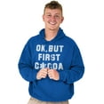 thumbnail image 1 of Snowflake Ok But First Hot Cocoa Unisex Plus Fleece Graphic Hoodie Brisco Brands 5X, 1 of 5