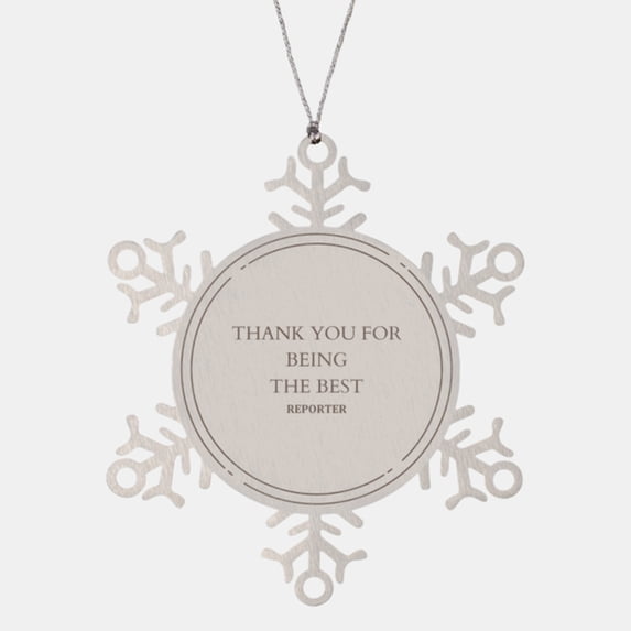 Snowflake Ornament for Appreciating the Best Reporter, Christmas Gift for a Dedicated and Unique Reporter to Celebrate Their Contributions in Reporting and Journalism