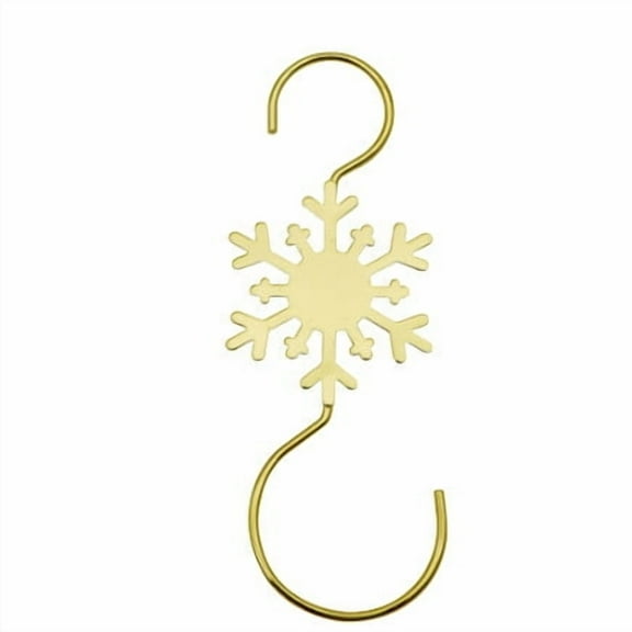 Snowflake Ornament Hooks 10-Pack, Metal S-Hooks with Snowflake Design for Christmas Tree Decorations, Holiday Hanging Accessories for Balls and Lanterns